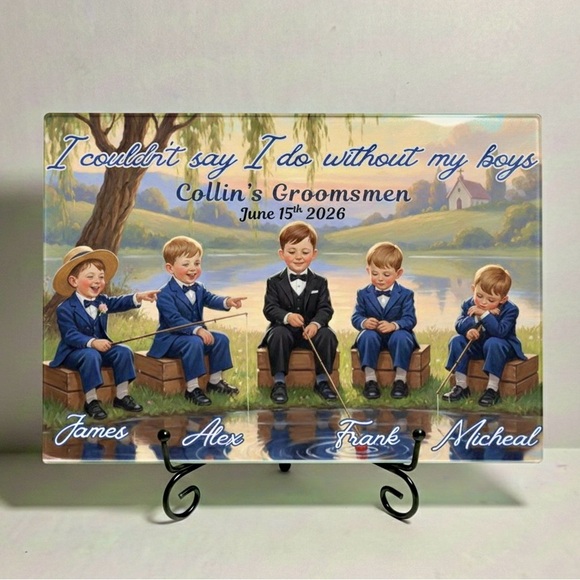 Personalized Groomsmen Fishing Plaque